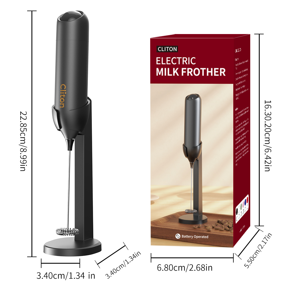 源头工厂-科力通-KJBQ-21-BSA7款科力通碱性干电池电动奶泡器自动牛奶发泡器咖啡搅拌器咖啡厨房带创新支架 - 图片 13